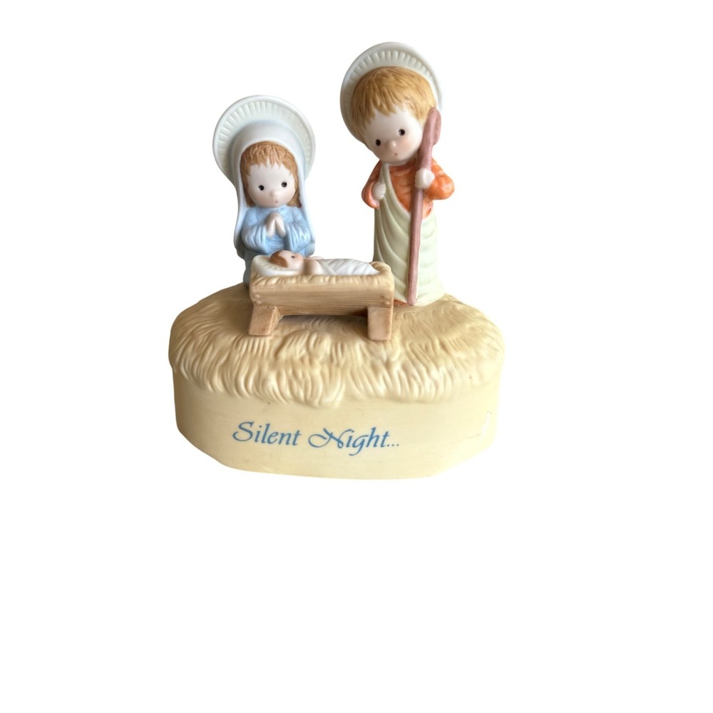 Hallmark Musical Collection Hand-Painted Porcelain Silent Night Figurine 1983